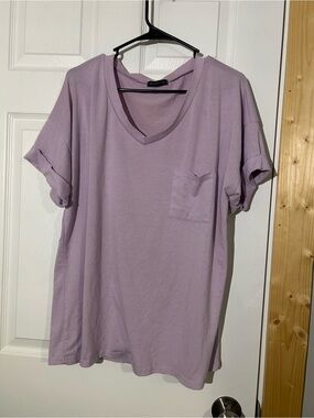 Light Lavender V-Neck Pocket Tee by MIHOLL